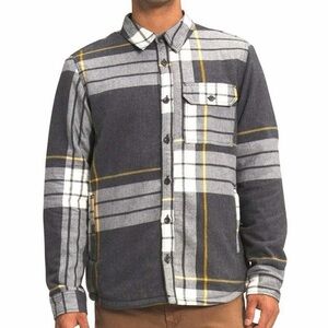 NEW The North Face Men Campshire Flannel Shirt Grey Heather Plaid Size M Button